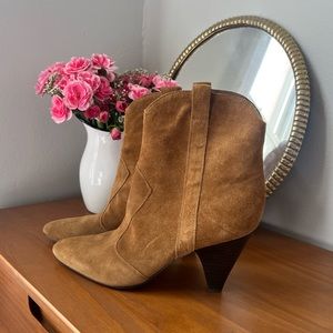 Marc Fisher Tan Suede Western Boots